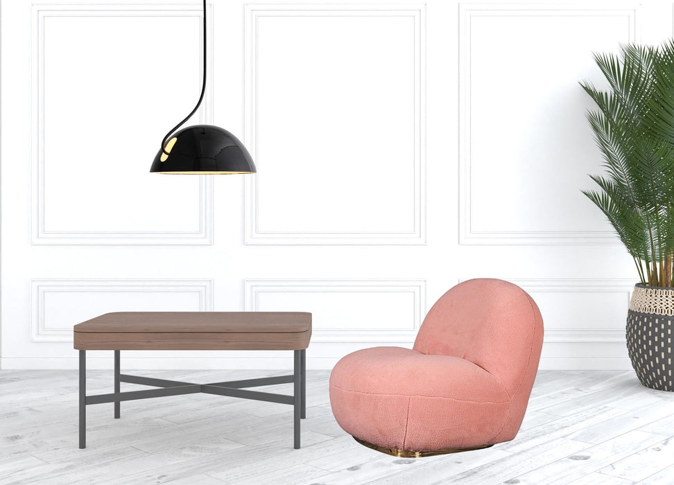 Sherpa Swivel Lounge Chair - Pink And Gold