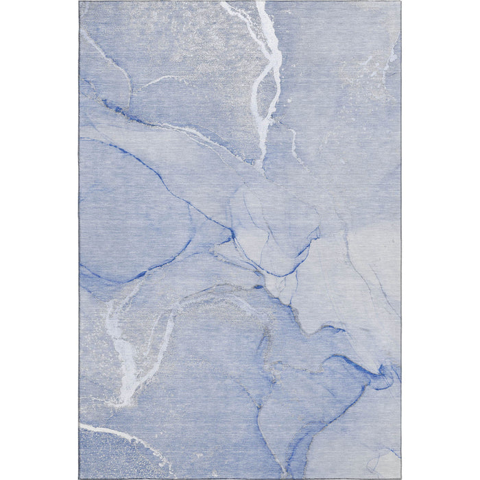 10' X 14' Abstract Washable Area Rug With UV Protection (646960) - Blue / Ivory