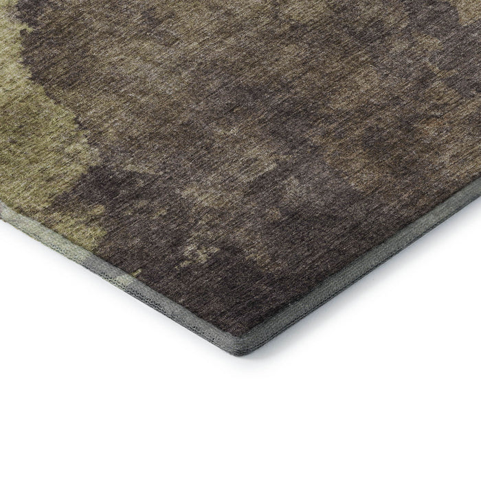 10' X 14' Abstract Washable Area Rug With UV Protection (710076) - Coffee / Taupe