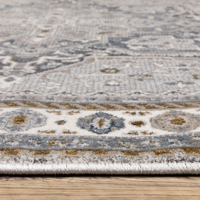 8' X 11' Medallion Area Rug - Blue And Gray