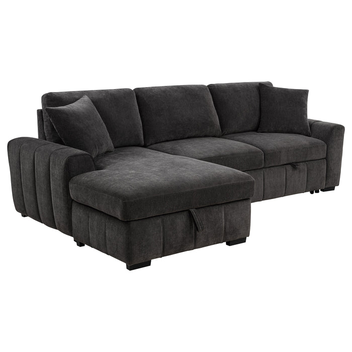 Pastrana Upholstered Sleeper Sectional Sofa LAF Chaise Grey