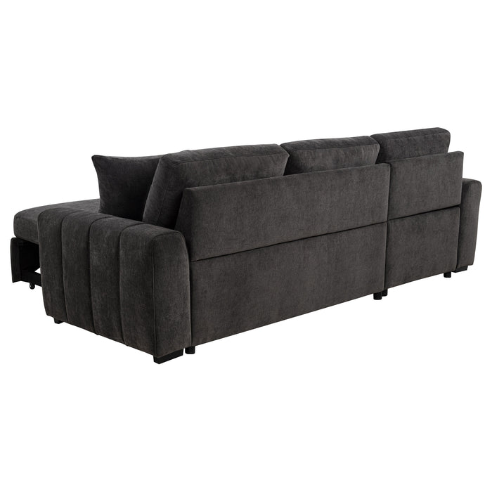 Pastrana Upholstered Sleeper Sectional Sofa LAF Chaise Grey