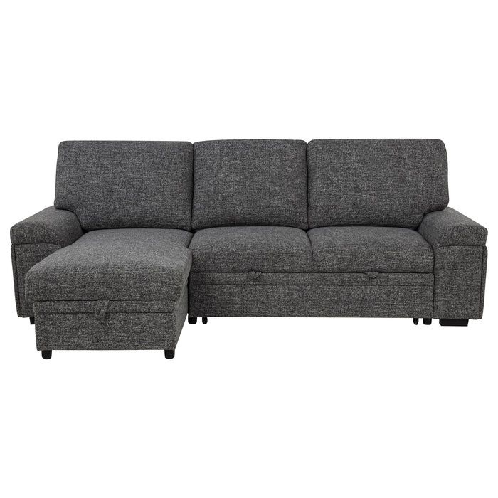 Demko Sleeper Sectional Sofa with Speaker and Storage Chaise Granite