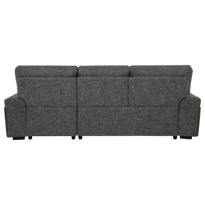 Demko Sleeper Sectional Sofa with Speaker and Storage Chaise Granite