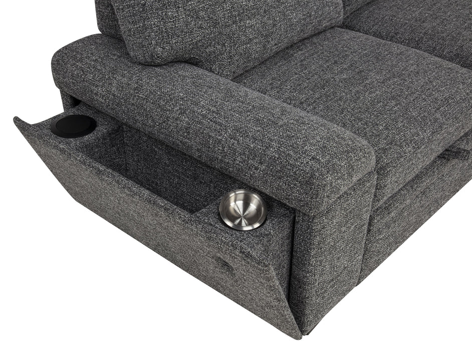 Demko Sleeper Sectional Sofa with Speaker and Storage Chaise Granite