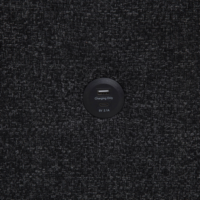Demko Sleeper Sectional Sofa with Speaker and Storage Chaise Black