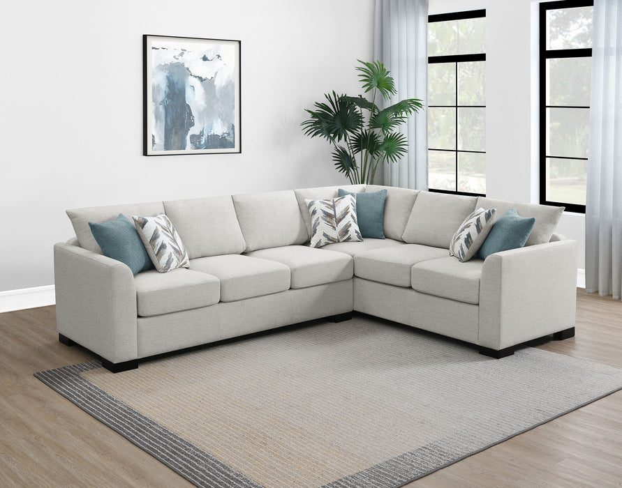 Ashford chenille upholstered sleeper sectional sofa in greige by CoasterEveryday