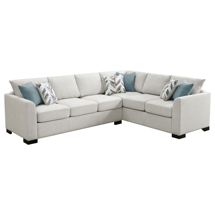 Ashford chenille upholstered sleeper sectional sofa in greige by CoasterEveryday