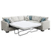 Ashford chenille upholstered sleeper sectional sofa in greige by CoasterEveryday