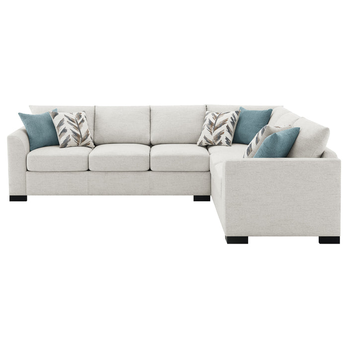 Ashford Chenille Greige Sleeper Sectional Sofa by CoasterEveryday with plush upholstery and chaise lounge