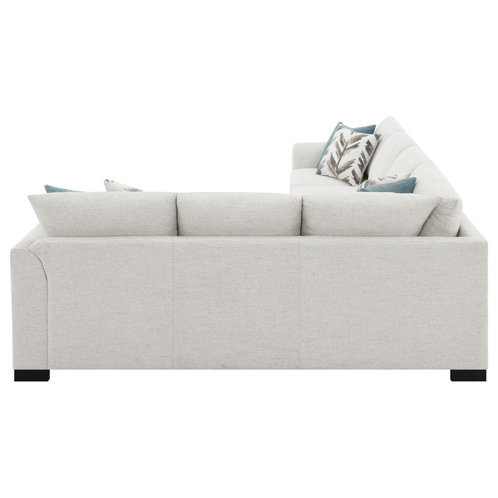 Ashford chenille upholstered sleeper sectional sofa in greige by CoasterEveryday