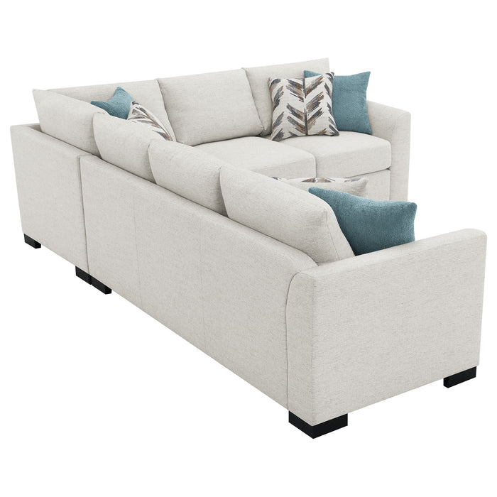 Ashford chenille upholstered sleeper sectional sofa in greige by CoasterEveryday