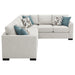 Ashford chenille upholstered sleeper sectional sofa in greige by CoasterEveryday
