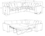 Ashford chenille upholstered sleeper sectional sofa in greige by CoasterEveryday