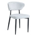 Set of four Giga minimalist ergonomic dining chairs with curved backs, stylish and comfortable for modern dining rooms.