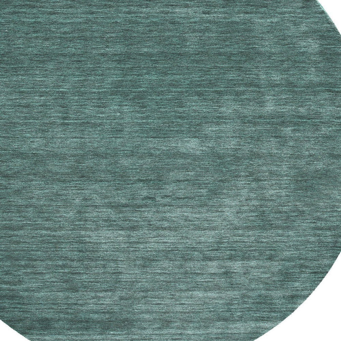 8' Hand Woven Round Rug - Green And White