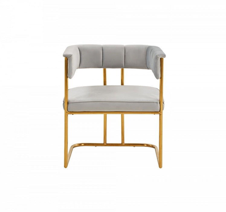 Upholstered In Fabric Dining Arm Chair - Gray