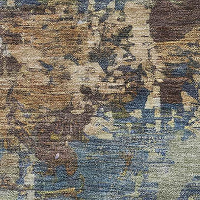 10' X 14' Abstract Washable Area Rug With UV Protection (716990) - Blue / Beige