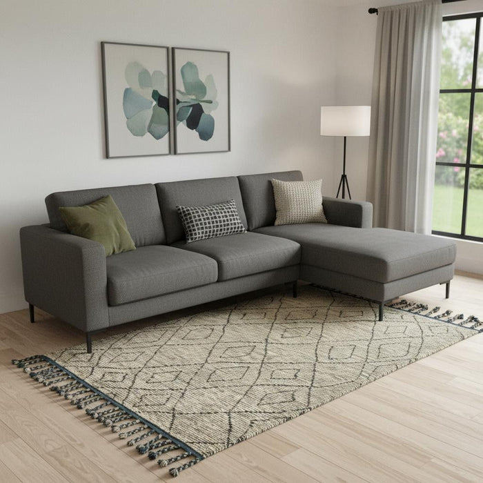 6' X 9' Wool Geometric Hand Knotted Area Rug (565765) - Gray