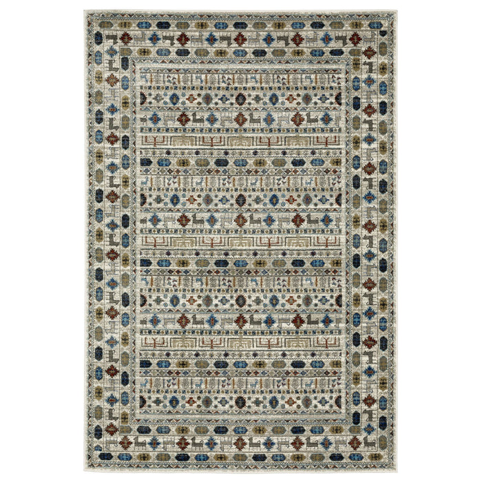 10' X 13' Tribal Area Rug - Ivory
