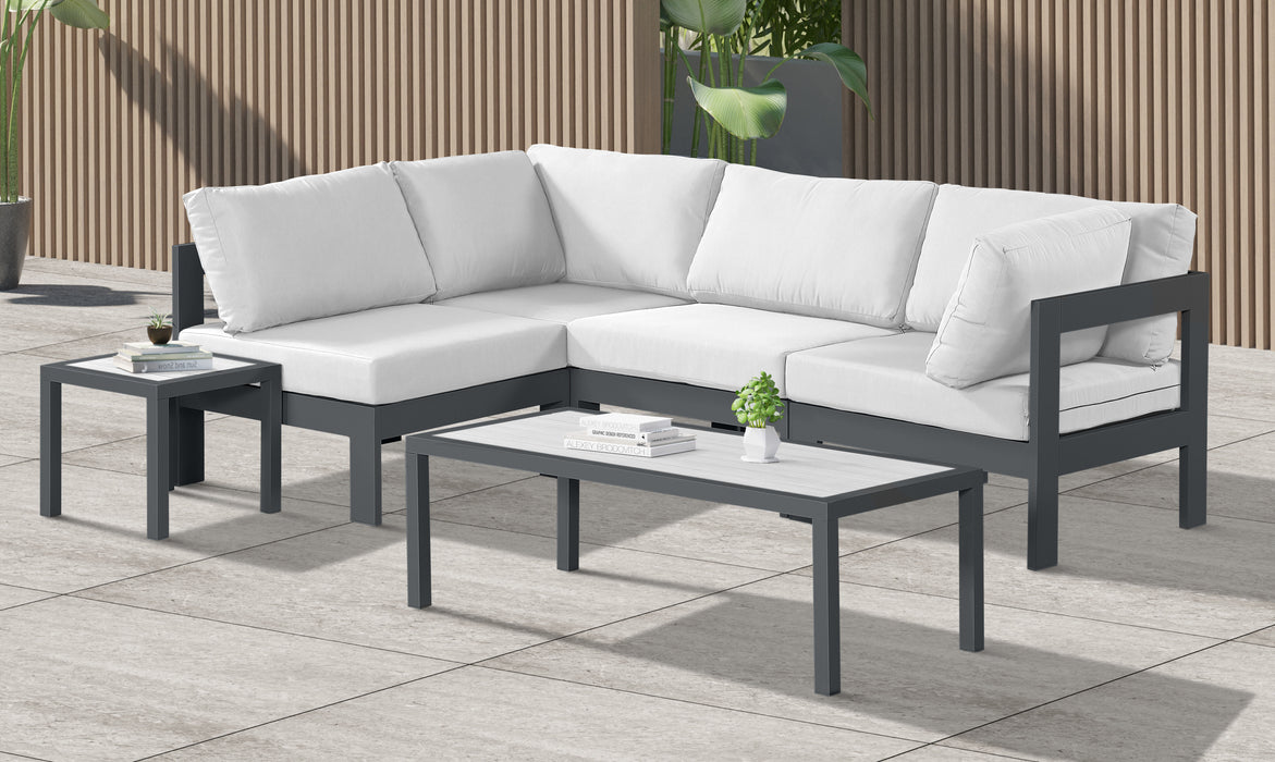 Nizuc - Outdoor Patio Modular Sectional - White - Fabric - Modern & Contemporary