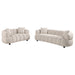 Whitney 2-piece contemporary channel tufted woven fabric sofa set in pebble by CoasterEveryday