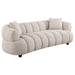 Whitney 2-piece contemporary channel-tufted woven fabric sofa set in pebble by CoasterEveryday