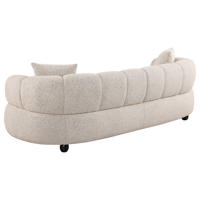 Whitney 2-piece contemporary channel-tufted woven fabric sofa set in pebble by CoasterEveryday