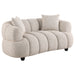 CoasterEveryday Whitney 2-piece channel tufted woven fabric sofa set in pebble gray upholstery