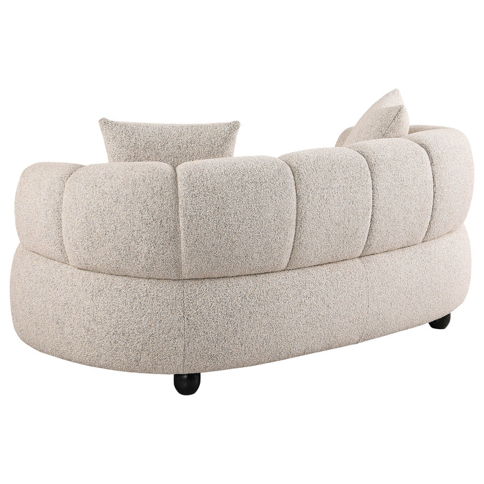 Whitney 2-piece contemporary channel-tufted woven fabric sofa set in pebble by CoasterEveryday