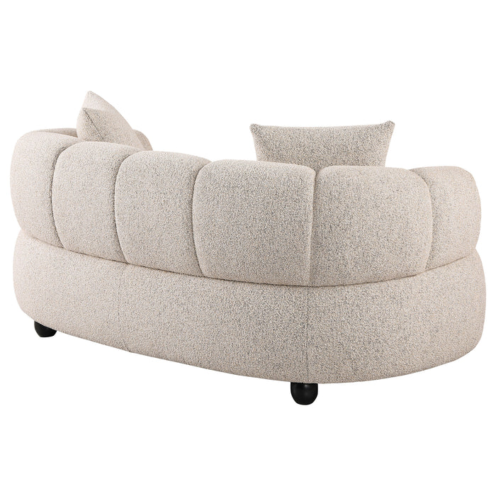 Whitney contemporary channel tufted woven fabric upholstered loveseat by CoasterEveryday