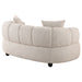 Whitney contemporary channel tufted woven fabric upholstered loveseat by CoasterEveryday