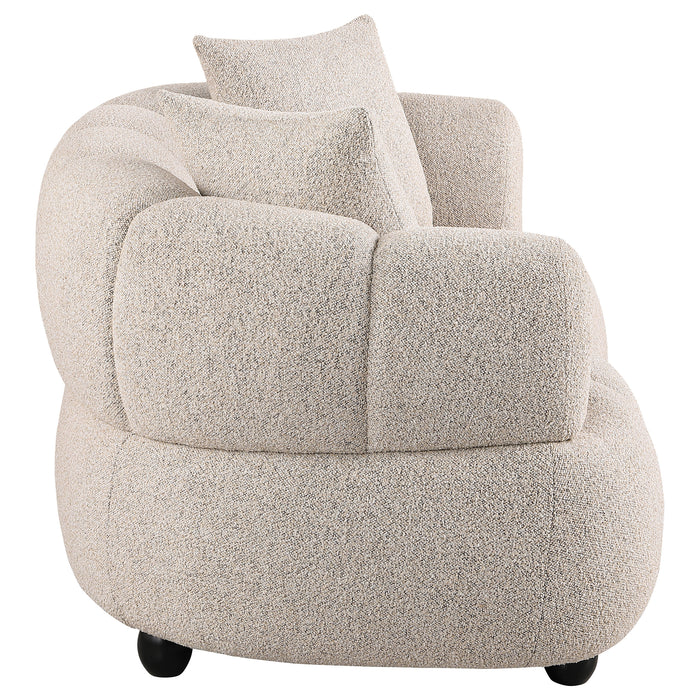 CoasterEveryday Whitney contemporary channel tufted woven fabric upholstered loveseat in neutral upholstery
