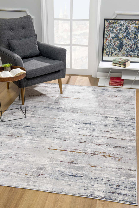 7' x 10' Abstract Polyester Area Rug - Gray