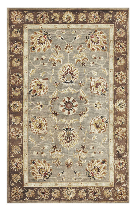9' x 13' Hand Tufted Traditional Floral Indoor Area Rug - Gray Mocha