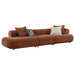 CoasterEveryday Byrne 143-inch rust chenille modular bumper sectional sofa 马会