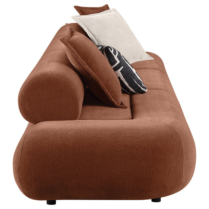 Byrne 143-inch rust chenille modular bumper sectional sofa by CoasterEveryday