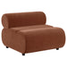 CoasterEveryday Byrne rust chenille upholstered armless chair, front view