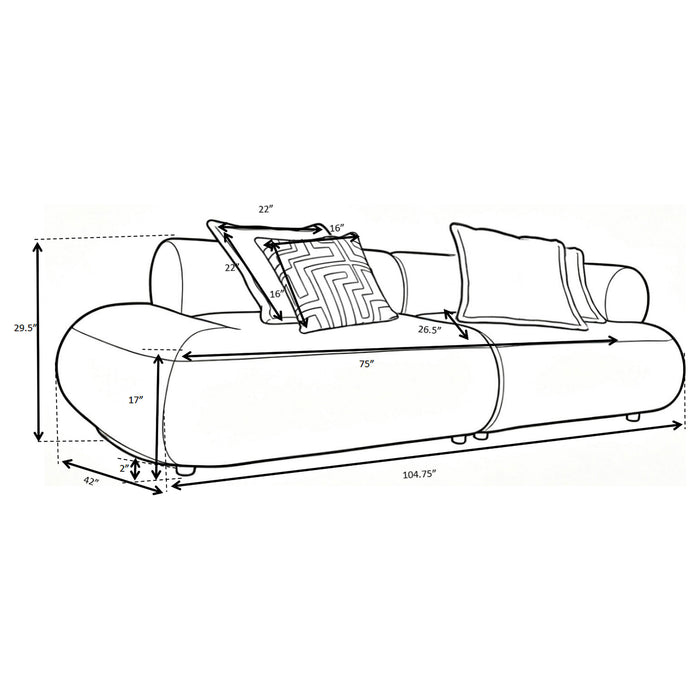 Byrne 105-inch rust chenille modular bumper sectional sofa by CoasterEveryday