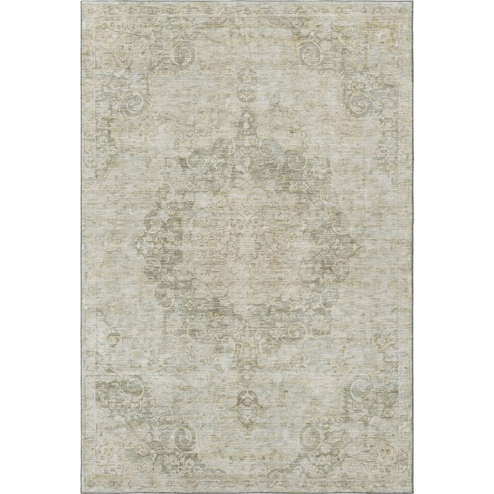 10' X 14' Oriental Washable Area Rug With UV Protection (692328) - Sage / Ivory / Gray