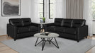 Scotland 2-piece black faux leather upholstered sofa set by CoasterEveryday