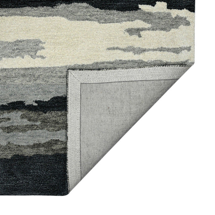 8' X 10' Wool Abstract Hand Tufted Area Rug - Dark Gray