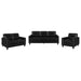 Scotland 3-piece black faux leather upholstered sofa set by CoasterEveryday