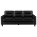 Scotland 3-piece faux leather upholstered sofa set in black by CoasterEveryday