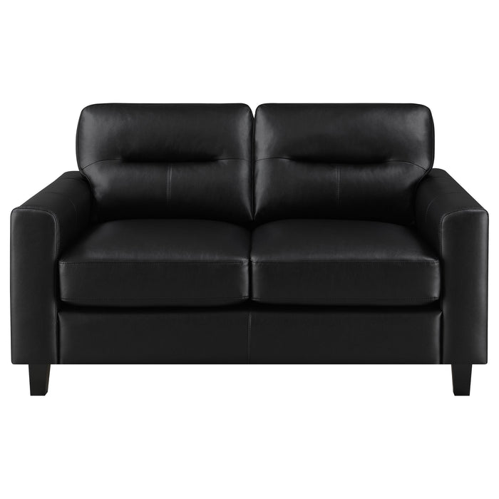 Scotland 3-piece black faux leather upholstered sofa set by CoasterEveryday