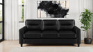 Scotland black faux leather upholstered track arm sofa by CoasterEveryday