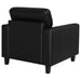 Black Scotland faux leather upholstered track arm chair with sleek design, modern furniture piece from CoasterEveryday.