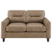Scotland 3-piece brown faux leather upholstered sofa set by CoasterEveryday