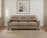 Scotland brown faux leather upholstered track arm sofa by CoasterEveryday