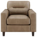 Brown Scotland faux leather upholstered track arm chair with cushioned seating and wooden legs, modern furniture by CoasterEveryday.